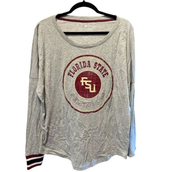 NWT Colosseum Women’s Gray Florida State Seminoles Long Sleeve Tee Shirt - L - Picture 1 of 7